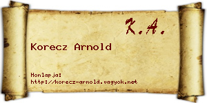 Korecz Arnold névjegykártya